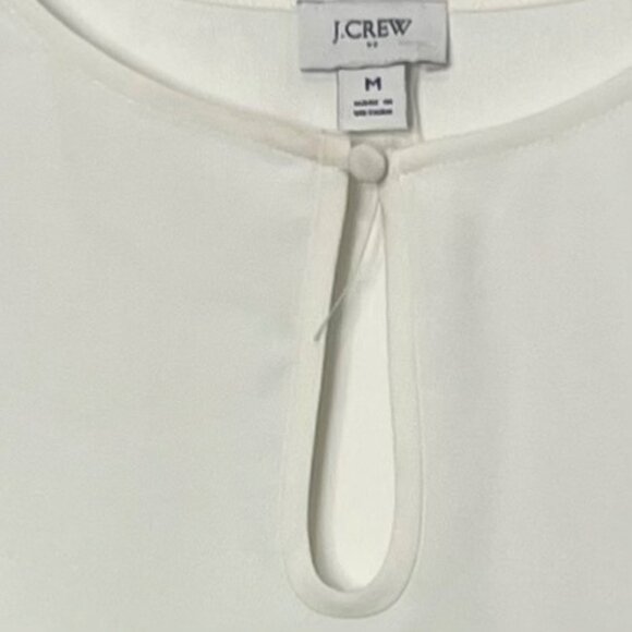 J Crew Long Sleeve Blouse Womens Medium Cream New Keyhole Neck New WOT - Picture 6 of 11